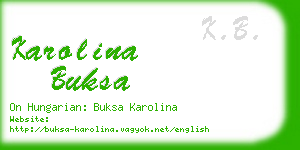 karolina buksa business card